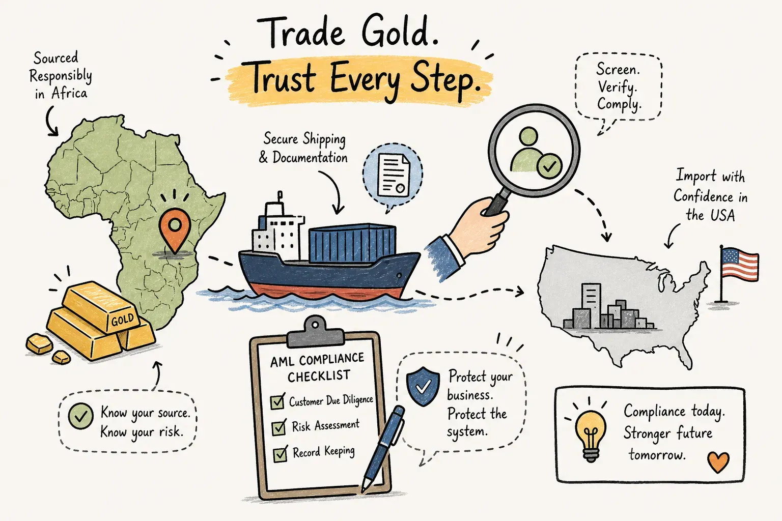 AML compliance checklist for US gold importers sourcing from Africa