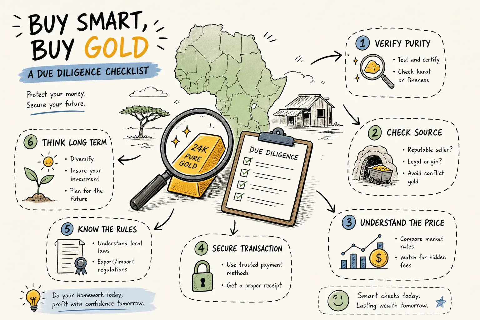 Illustrated due diligence checklist for buying gold in Sub-Saharan Africa