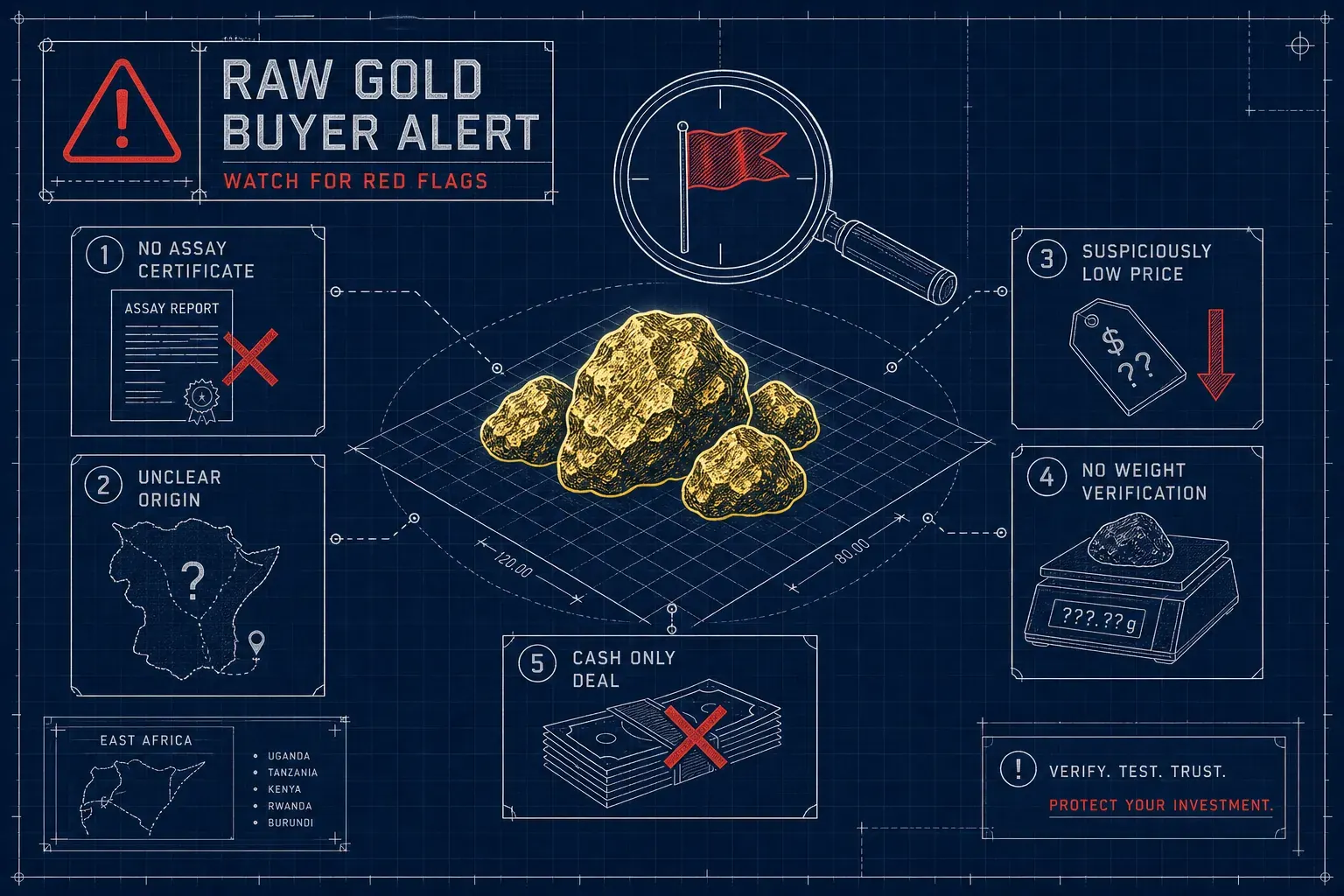 Raw gold buyer alert showing common transaction red flags